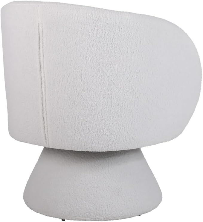Swivel Accent Chair Swivel Barrel Chair with Pillow 360 Degree Swivel Armchair Round Club Chair for Living Room Bedroom Office Lounge (Grey + Faux Fur)