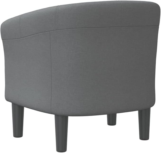 vidaXL Tub Chair - Dark Gray Fabric Accent Armchair for Living Room Bedroom Office - Comfortable High-Density Foam Durable Plywood and Pinewood Frame