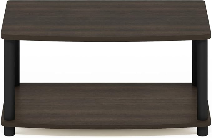 Furinno TURN-N-TUBE TV Riser Stand 2-Tier Small Elevated No Tools TV Stand TV Console for TV up to 32 inch 15.8 x 23.8 x 11 for Living Room Bedroom Dark Brown