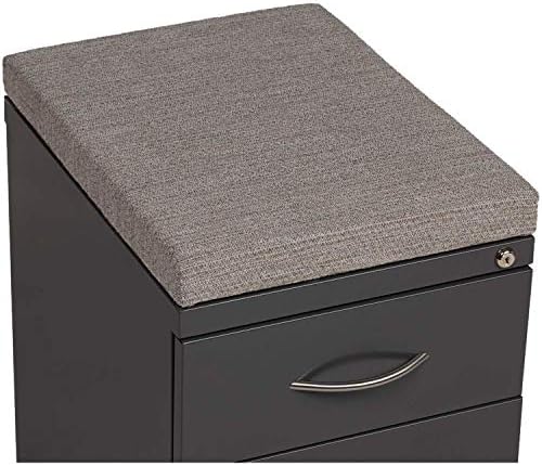 Hirsh Industries Inc 2 Drawer Box/File Pedestal Charcoal with Gray Cushion Top 23-3/4H