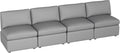PayLessHere Sectional Couch 4 Seat Sofa Set Convertible Sofa Modular Sectional Sofa Couch for Living Room Bedroom Office Light Gray