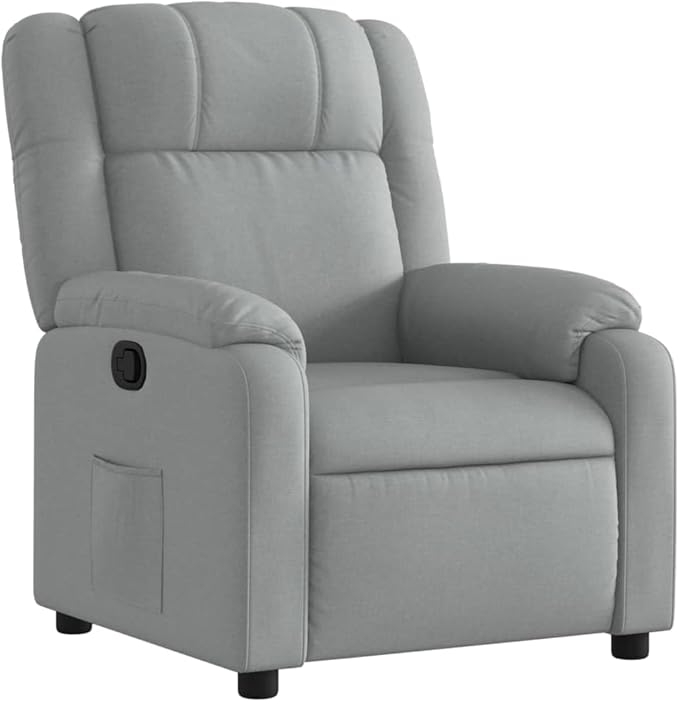 Fabric Recliner Chair Manual Recliner Chair Single Sofa Home Theater Seating Comfy Living Room Single Sofa Chair Light Gray Fabric-36