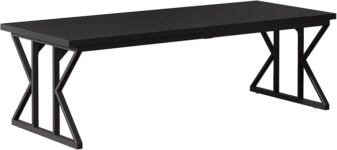 Tribesigns 78.74-Inch Large Executive Desk Industrial Home Office Computer Desk Simple Long Writing Study Table Business Furniture (Black)
