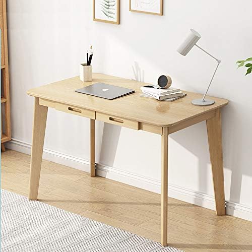 IOTXY Solid Wood Writing Desk - Home Office Workbench Desk with Drawer Laptop Computer Work Study Table