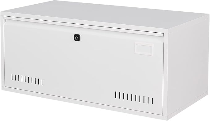 Generic Biometric Fingerprint Lateral File Cabinet Large Drawer Metal Filing Cabinet with Hanging Rod for Letter A4 documents and so on for Home Office Using Assembly Required White