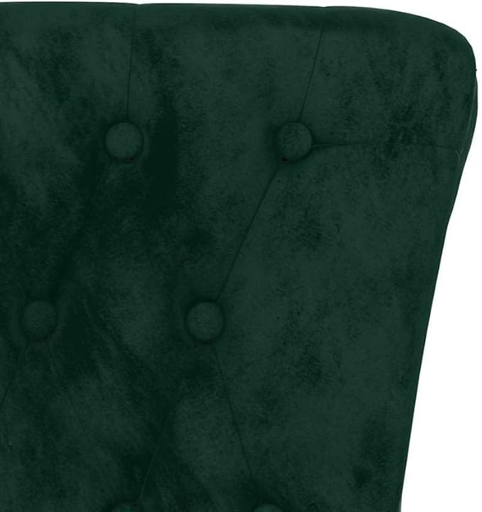 vidaXL Dark Green Velvet High Back Chair Ergonomic Accent with Padded Suitable for Seat Modern Design for Living Room Bedroom Office Decor Lounge Upholstered Single Sofa Stylish Seating
