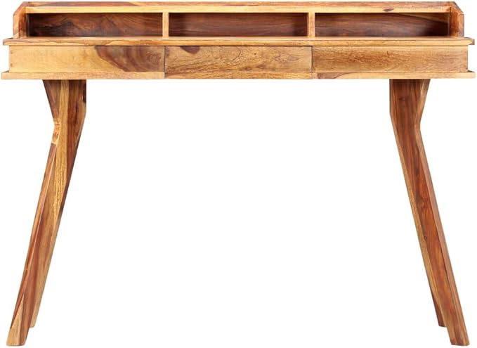 Wooden Writing Computer Desk with 1 Drawer and 3 compartments Home Office Desk Writing Study Table PC Desk Workstation for Bedroom 45.3x19.7x33.5 Solid Sheesham Wood -AA