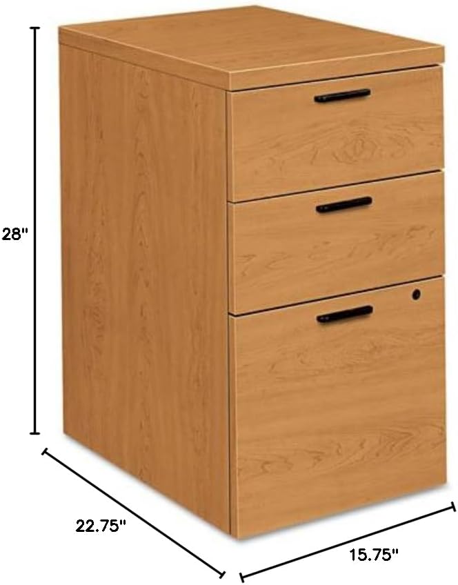 10500 Series Mobile Pedestal File Left or Right 3-Drawers: Box/Box/File Legal/Letter Harvest 15.75 x 22.75 x 28