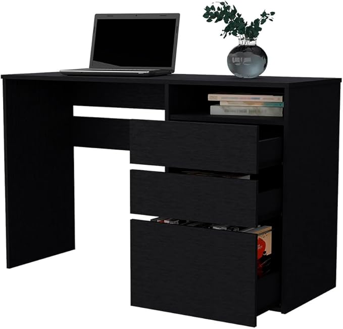 Computer DeskWork Surfaces One Shelf Black FinishHome Office Desk
