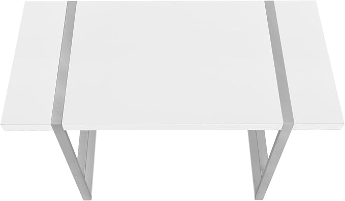 Computer Desk Home Office Laptop 48 l Work White Laminate Grey Metal Contemporary Modern US218