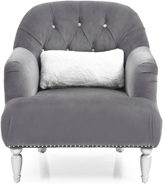 Glory Furniture Jewel Velvet Chair in Gray