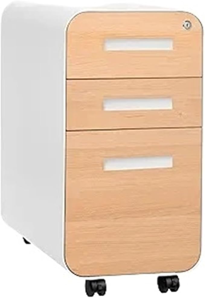 Mobile File Cabinet Slim 3-Drawer Mobile File Cabinet with Lock - Under Desk Metal Filing Legal/Letter Folders(Color11)