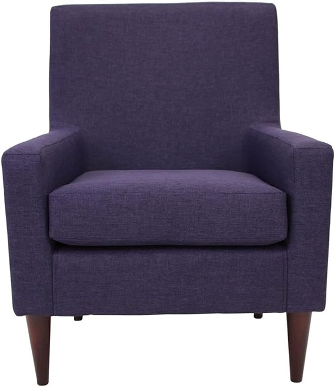 Pemberly Row Traditional Fabric Arm Chair 34.5 in H x 28 in W x 30 in D EPS Construction Eggplant Purple Finish Padded Seat Durable Accent Chair for Living Room or Home Office