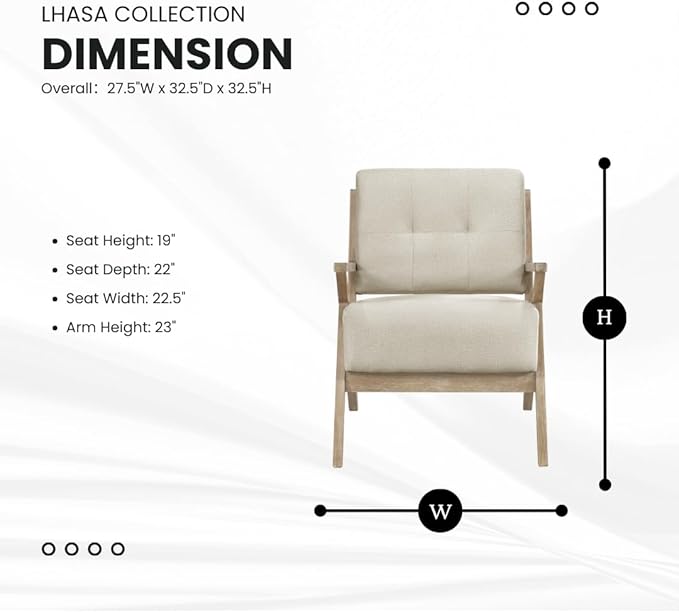 Lexicon Lhasa Fabric Accent Chair Sand Beige