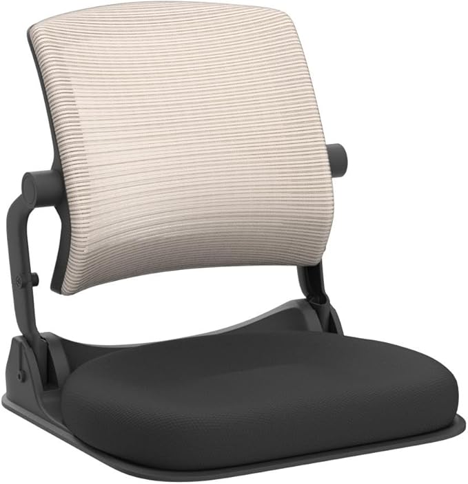 Patented Floor Chair with Back Support - Foldable Orthopedic Floor Chair for Adults/Children - Japanese Legless Seat for Meditation TV Pelvic Adjustment - Recliner with Back Support (Gray)