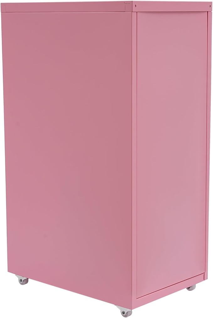 5 Drawer Pink Metal Vertical File Storage Cabinet 5 Drawer File Cabinet with Lock Assembly Required