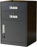 Aimeryup Library File Cabinet Metal Clip with Lock Drawer Storage Study Low Cupboard Desk Office Hotel 44X39X65CM(Size:44X39X65CMColor:B)