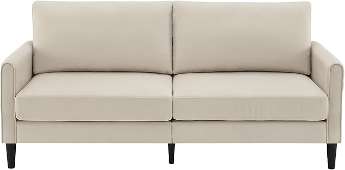72.8'' Modern Loveseat Sofa Couch for Living Room Bedroom Apartment Dorm Office Small Space Comfy Sofa Easy Assembly Modern Deep Seating with Soft Cushions &amp Sturdy Frame Beige