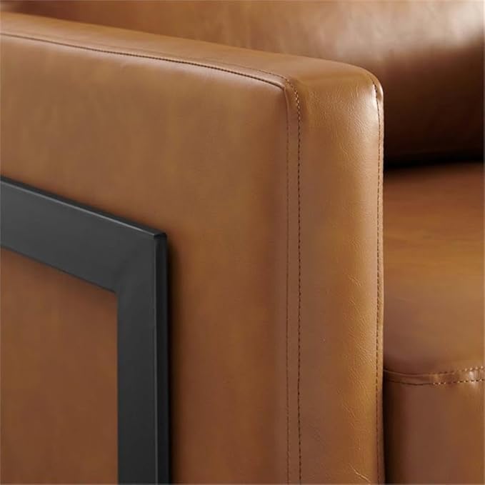 Posse Vegan Leather Accent Chair in Black Tan