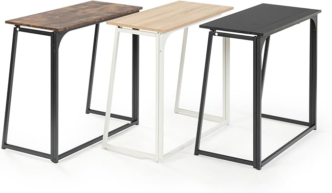 Homy Casa 31.5 Home Office Foldable Desk Space-Saving Study-Workstation for Small Spaces Ideal for Dorm Living Room and Bedroom (Black)