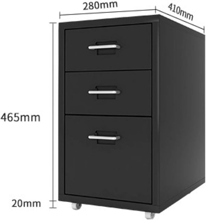 Mobile Metal Filing Cabinet Bathroom Cabinets Craft Storage Organization Locking Storage Dresser Cabinet with Wheels Makeup Drawer Unit for Closet/Bedroom/Office