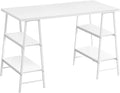 Computer Desk Home Office Laptop Storage Shelves 48 l Work White Laminate White Metal Contemporary Modern NB602