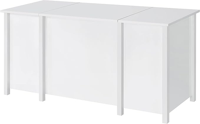 Coaster Home Furnishings - Dylan - Engineered Wood - 60-Inch Lift-Top Office Desk Includes 4 Drawers with Full-Extension Glide and 2 Pull-Out Trays - Home Office - White High Gloss - 801573