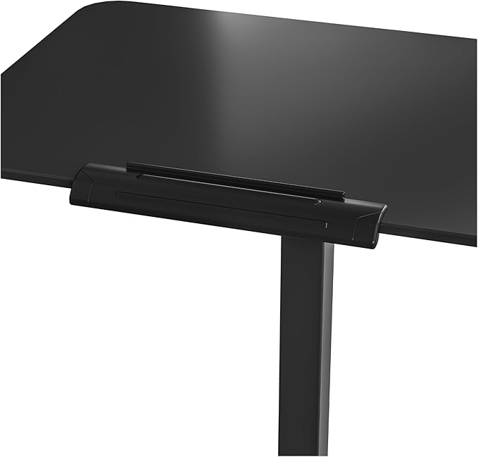 Seville Classics Airlift Height Adjustable Pneumatic Laptop Sit Stand Desk Mobile Rolling Cart Computer Workstation for Home Office Classroom Black 25.6 Tilting Desktop