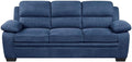 Pemberly Row Contemporary Fabric Upholstered Sofa Blue Textured Upholstery Solid Wood and Plywood Frame Pocket Coil Padding Faux Wood Legs 51.5 Seat Width Modern Living Room Seating