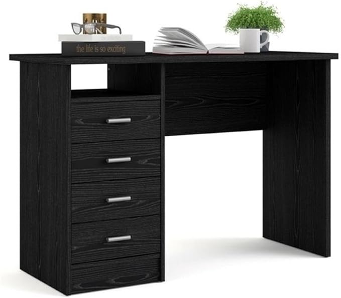 Tvilum Desk with 4 Drawers Black Woodgrain