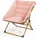 Comfy Saucer Chair for Adults Soft Faux Fur Bedroom Chair Cozy Folding Lounge Chair Reading Chair for Living Room Dorm &amp Bedroom Pink
