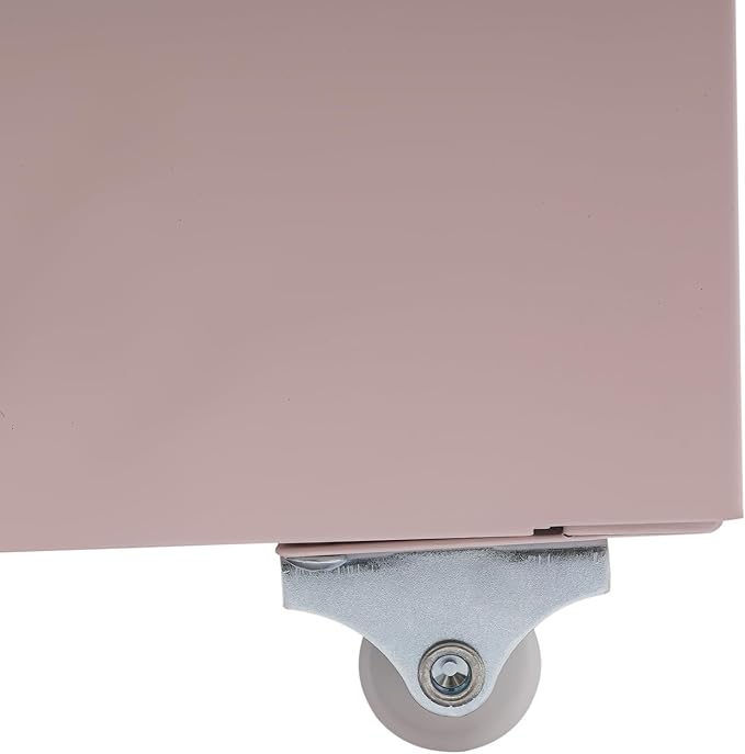 3 Drawer Mobile File Cabinet Office Metal Filing Cabinet Pink Mobile Filing Cabinets with Lock Wheels for Home Office Letter/A4 Sizer