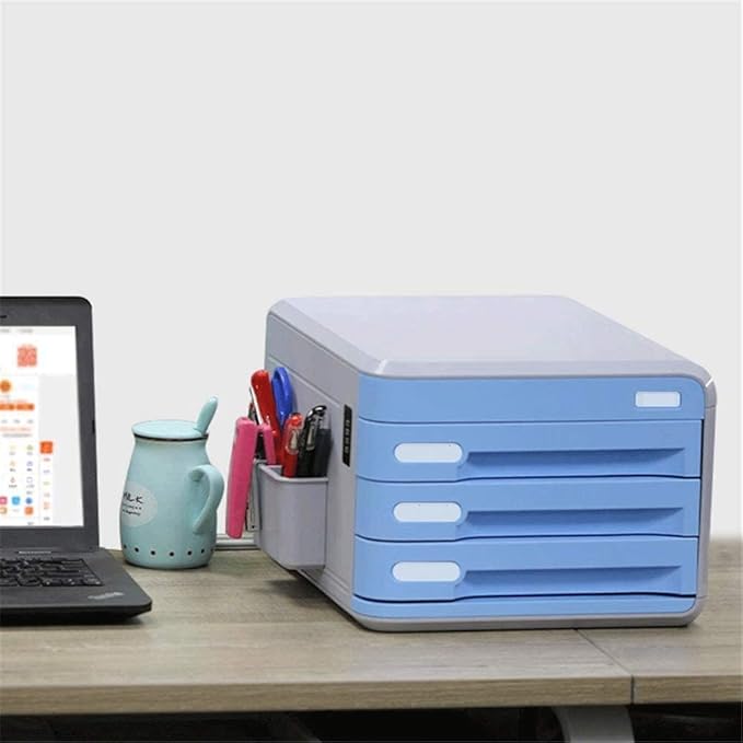 Desk Organizer Desk File Organizer Home Office Desktop File Storage Box Filing Cabinet with Combination Lock Desktop File CabinetFully Assembled Filing Cabinet Pedestal Desk with 3 Drawer for A4