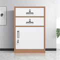 File Cabinet with Lock Metal Under Desk Storage Under Desk File Cabinet with 4 Drawers Large Capacity Filing Cabinets Under Desk Printer Stand for Home Office(Brown)