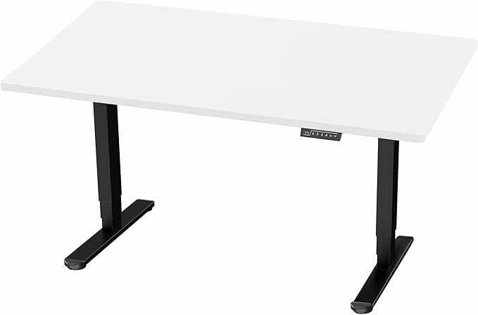 VIVO Electric 55 x 28 in Dual Motor Sit Stand Desk Memory Height Adjustment 2B Series White Top Black Frame DESK-KIT-2B55W