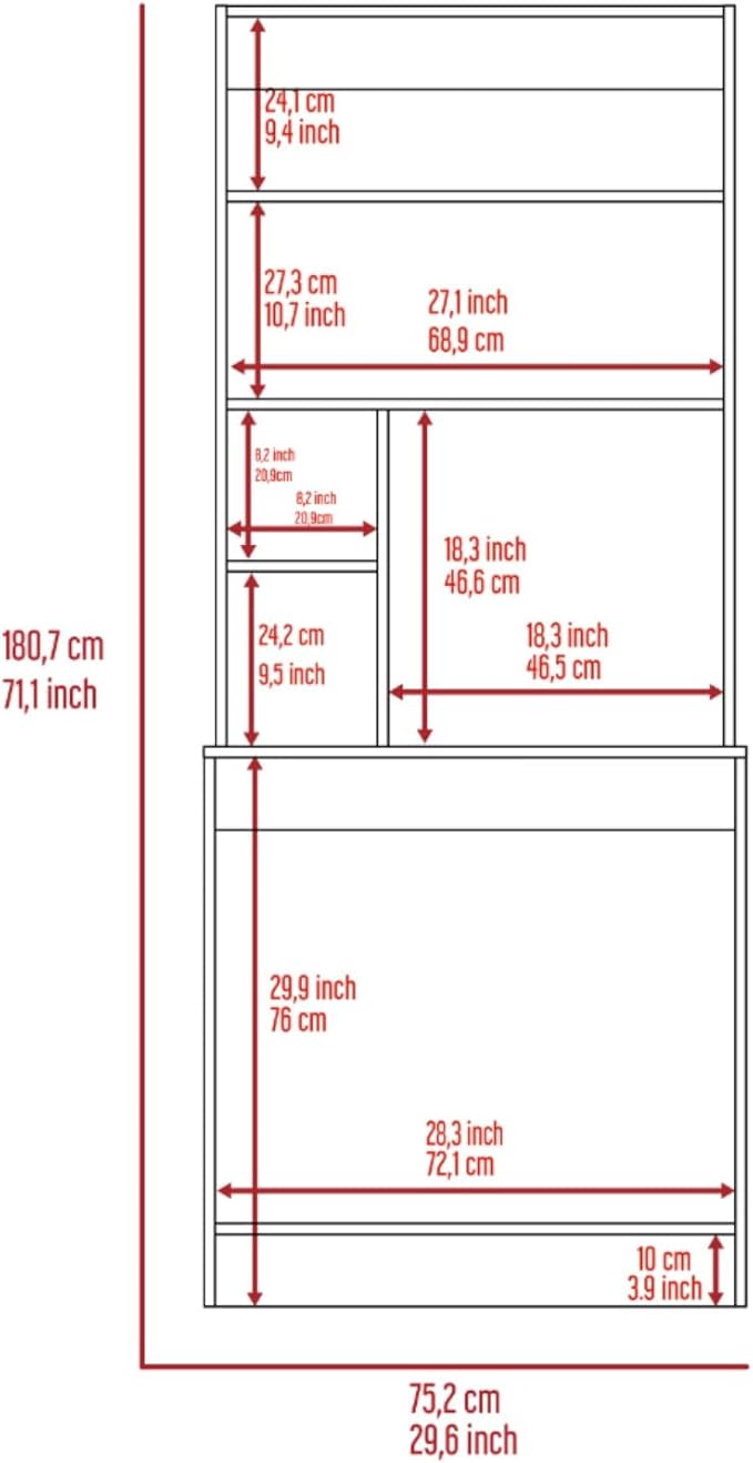 Hassyee Freestanding Home Office Desk Computer Desk with CPU Stand and 4 Open Storage Shelves for Small Space Modern Laptop Desk Writing Study Desk with Hutch for Dorm Bedroom