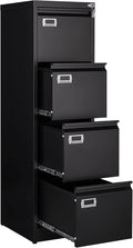 4 Drawer File Cabinet Filing Cabinets for Home Office Metal Vertical File Storage Cabinet with Lock Locking File Cabinet for A4 Legal/Letter 15 W x 17.7 D x 50.1 H Assembly Required