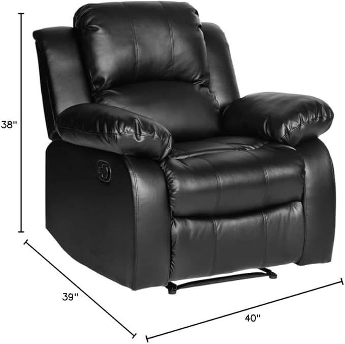 Homelegance Resonance 40 Bonded Leather Recliner Black