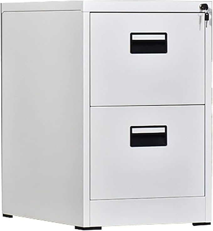 Aimeryup with Lock 2-Tier File Cabinet Metal Clip Drawer Storage Low Desk Cabinet Office Study Hotel 42X62X72.8CM(Size:45X62X72.8CMColor:A)