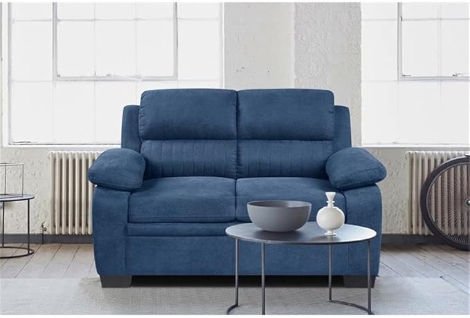 Lexicon Holleman Fabric Upholstered Love Seat in Blue Color
