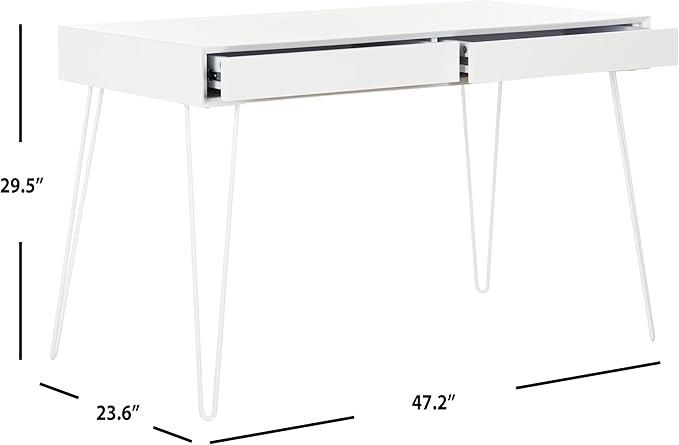 Safavieh Home Collection Cade Mid Century Retro Two Drawer Desk White