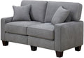 Pemberly Row Modern Loveseat Sofa for Small Apartments 2 Seater Couch for Living Room Tool-Free Assembly Light Grey