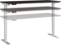 Bush Business Furniture Move 40 Series 72W x 30D Electric Height Adjustable Standing Desk in Mocha Cherry with Silver Base Ergonomic Sit-Stand Computer Table for Home and Professional Office