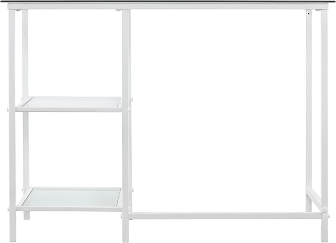 SEI Furniture Layton Metal/Glass Student Desk White
