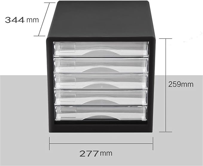 File Storage Cabinets Desktop File Cabinet Transparent Drawer Data Small Cabinet Office Desktop Household Storage Box(Black)