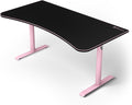 Arozzi Arena Large Gamer Desk - 63x32” Adjustable Height PC Gaming Desk with Storage for Cables &amp Triple-Monitor Support - Full-Surface Washable Mousepad - Pink