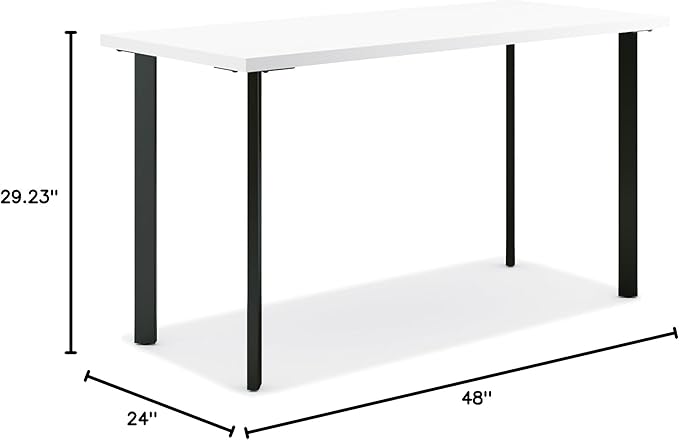 HON Coze Home Office Desks Sturdy Table Computer Desk 48 White Top Black Base