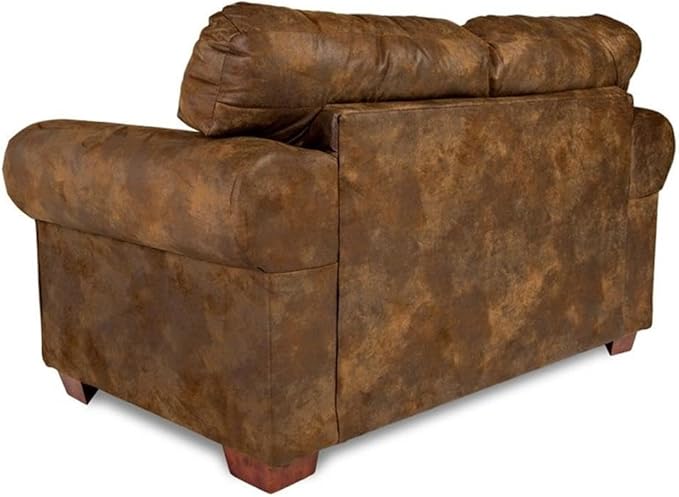 American Furniture Classics Microfiber Wild Horses Loveseat in Brown