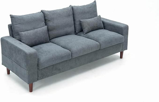 Panana Modern Sofa Couch for Living Room Sofa Couch 3 Seater in Linen Fabric Grey