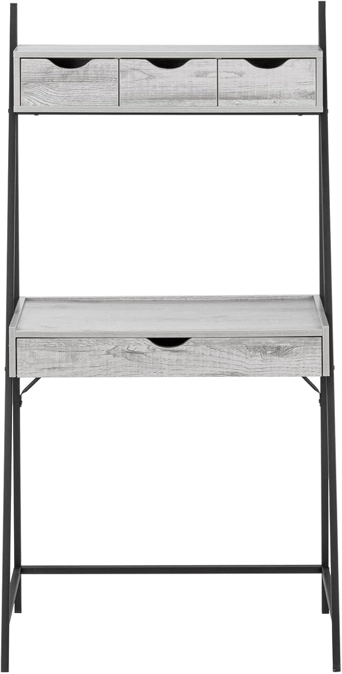Monarch Specialties I 7331 Computer Desk Home Office Laptop Leaning Storage Drawers 32 L Work Metal Laminate Grey Black Contemporary Modern